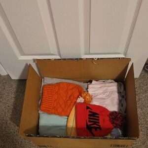 Nike Red and Orange Knit Beanie